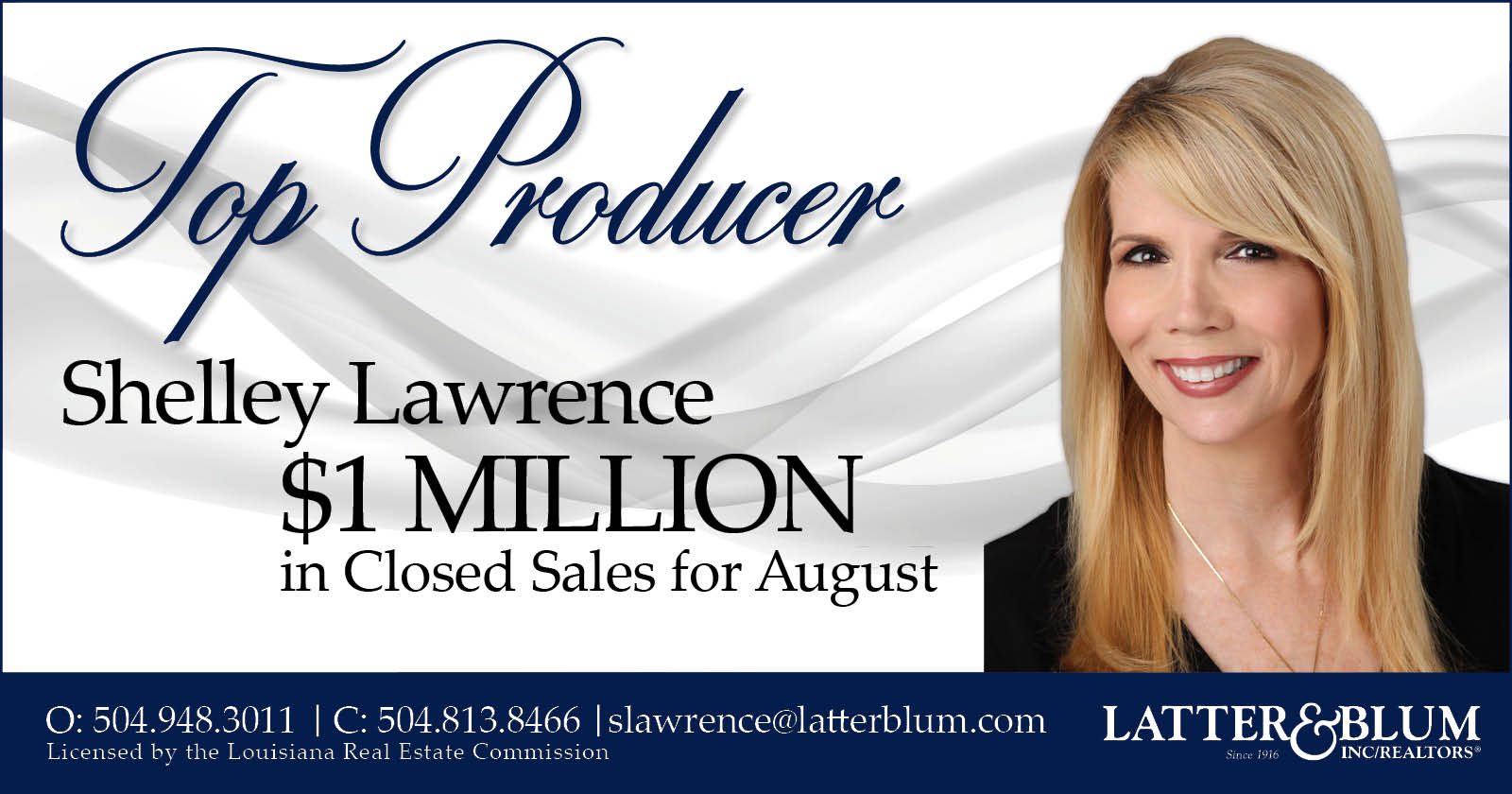 Share article Shelley Lawrence Million in a Month August 2019 Latter & Blum Latter & Blum